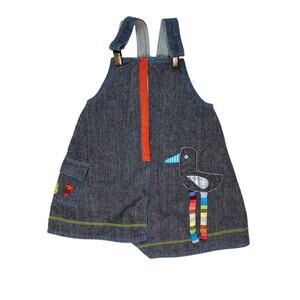 Catamini Baby Toddler Girls Size 12M Adorable Bird Embellished Jumper Dress